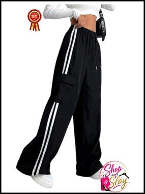 High Waist Cargo Pants Baggy Wide Leg Track Pants Streetwear